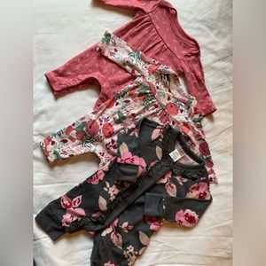 Three size newborn one piece outfits